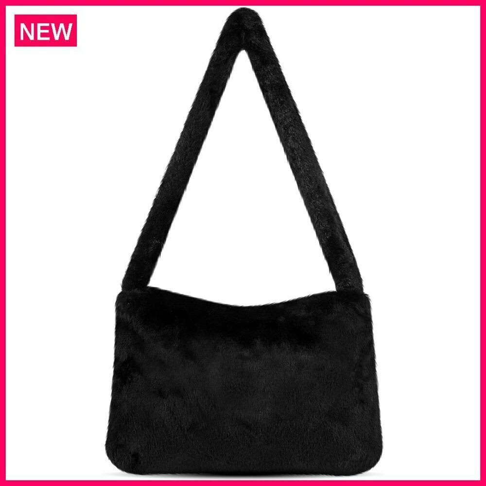 Fluffy Plush Shoulder Bag Small Clutch Handbag Large Capacity Women's Purse